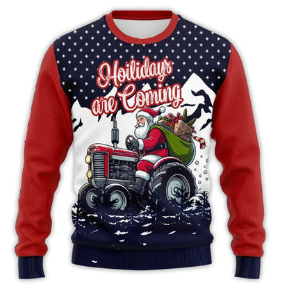 Luvik | Joulupaita traktoriprintillä - Mukava ja juhlallinen miesten puuvillapaita