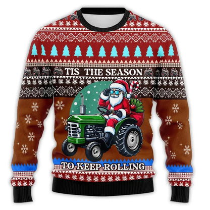 Luvik | Joulupaita traktoriprintillä - Mukava ja juhlallinen miesten puuvillapaita