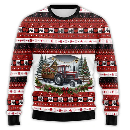 Luvik | Joulupaita traktoriprintillä - Mukava ja juhlallinen miesten puuvillapaita