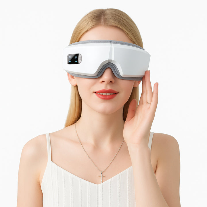 Vistella | 4D Smart Eye Massager - Lufttrykk - Vibrasjon - Varmebehandling for Øyetretthet - Søvnforbedring Luvikno