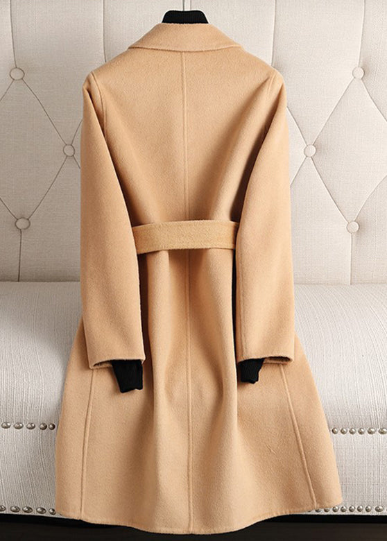 Luvik | Beige ullkåpe med belte