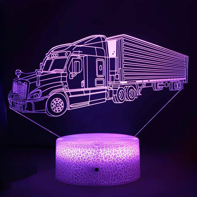 LED Nattlys - 3D Illusjonslampe for Barnerom, USB-lading | Luvikno