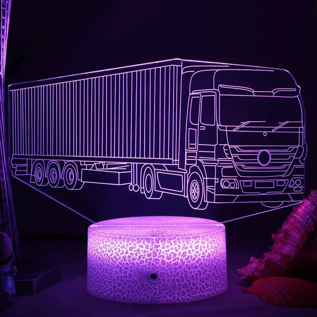 LED Nattlys - 3D Illusjonslampe for Barnerom, USB-lading | Luvikno