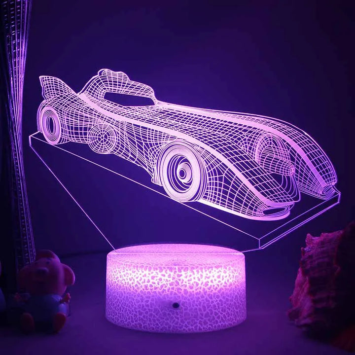 LED Nattlys - 3D Illusjonslampe for Barnerom, USB-lading | Luvikno