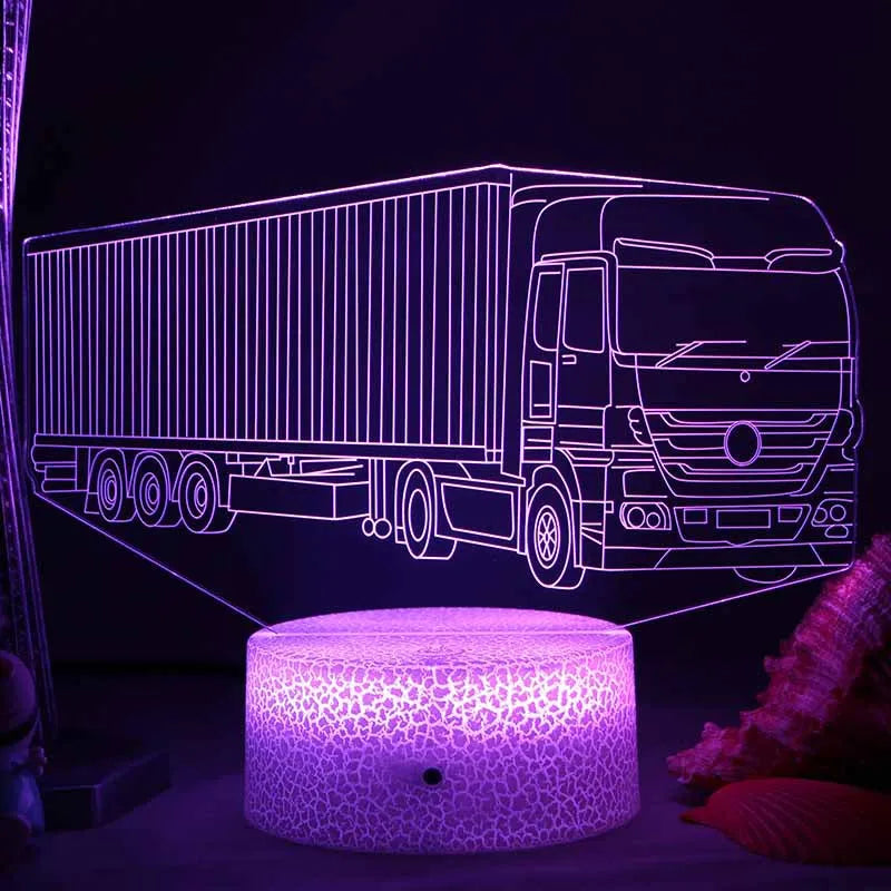LED Nattlys - 3D Illusjonslampe for Barnerom, USB-lading | Luvikno