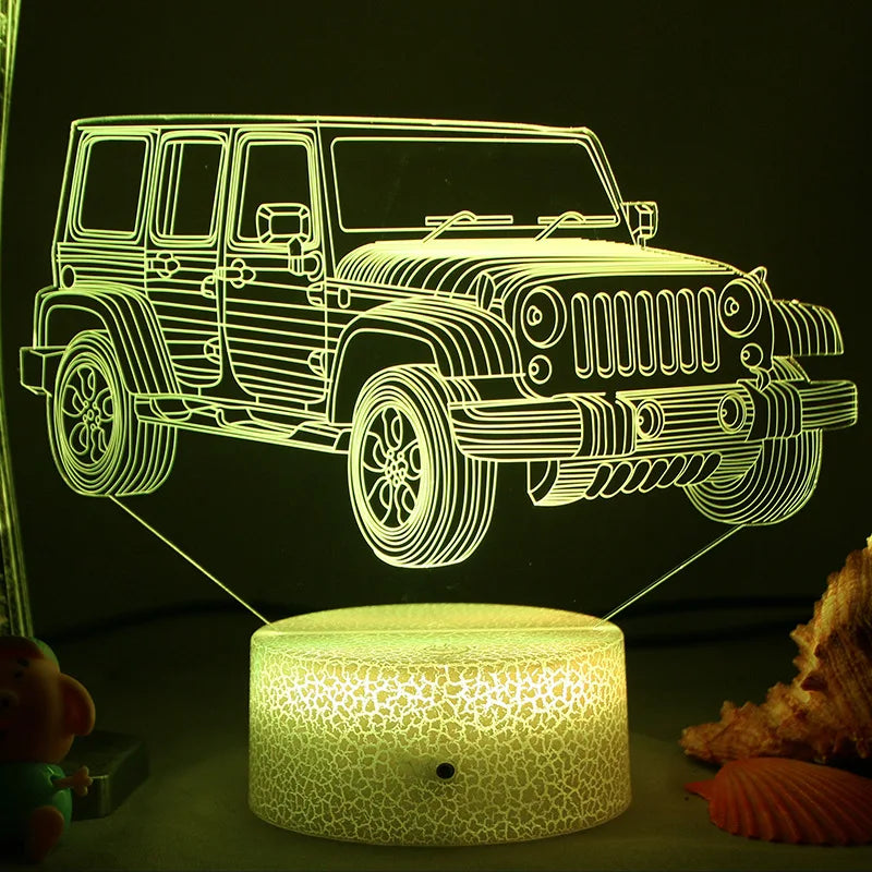 LED Nattlys - 3D Illusjonslampe for Barnerom, USB-lading | Luvikno