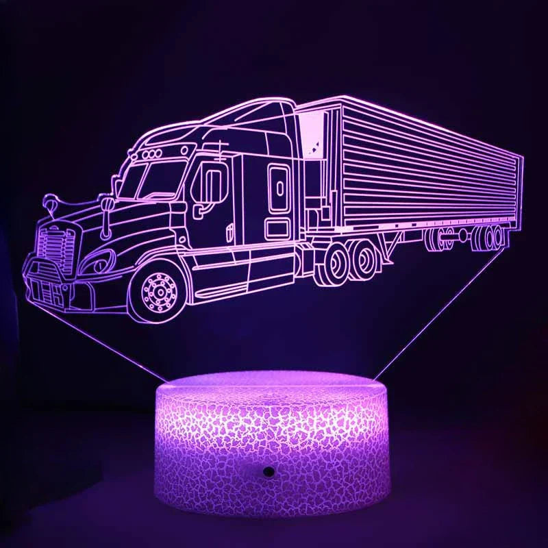LED Nattlys - 3D Illusjonslampe for Barnerom, USB-lading | Luvikno