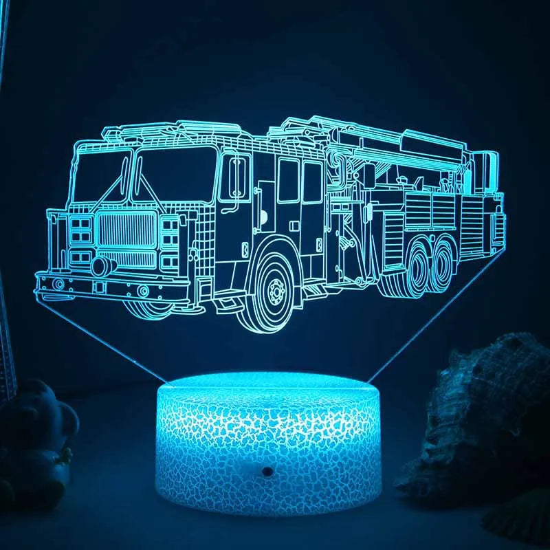 LED Nattlys - 3D Illusjonslampe for Barnerom, USB-lading | Luvikno