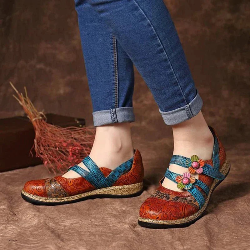 Luvik | Vintage Nahka boheemi matalat kengät
