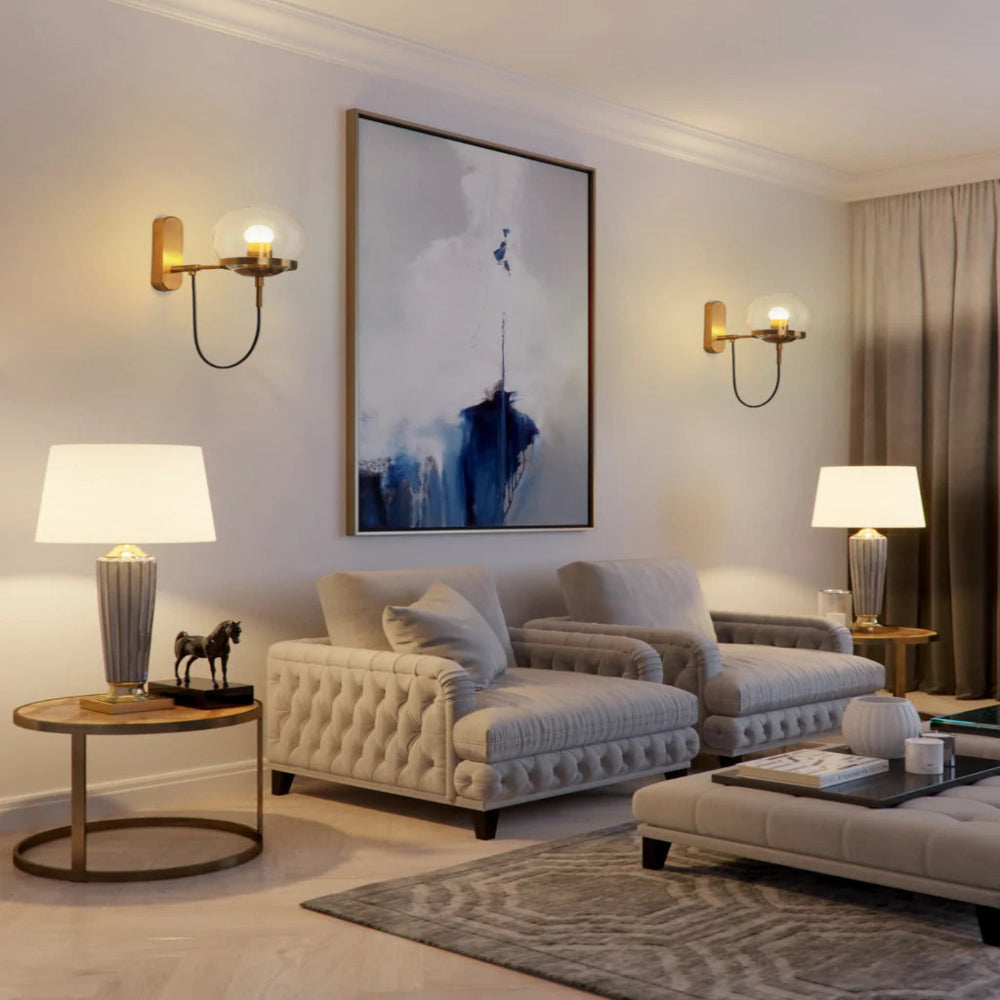 Chic Design Vegglampe med Glasskuppel | Luvikno