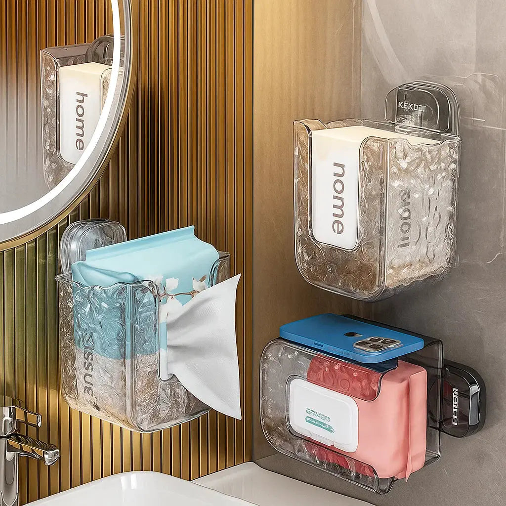 Luvikno | GlowFix Vegg Tissue Holder — Ikke mer kaos, badet ditt vil være stilfullt, rent og helt avslappende!