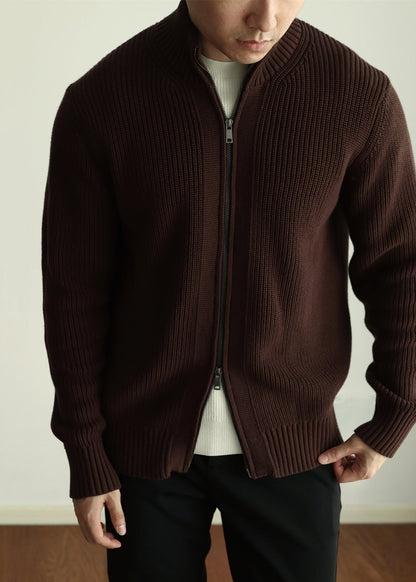 Luvik | Kahvia Korkea kaulus Vetoketju Takit miehille Talvi