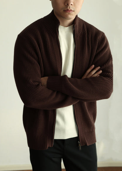 Luvik | Kahvia Korkea kaulus Vetoketju Takit miehille Talvi