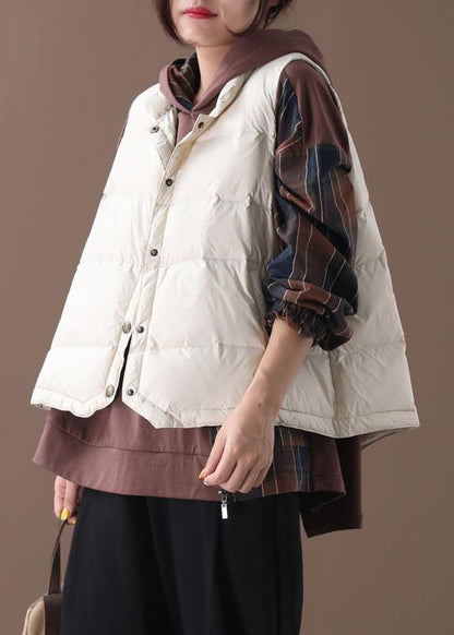 Luvik | beige Parkat trendikäs Plus-Size talvivaatteet korkeakauluksellinen ilman hihoja ulkoiluvaatteet