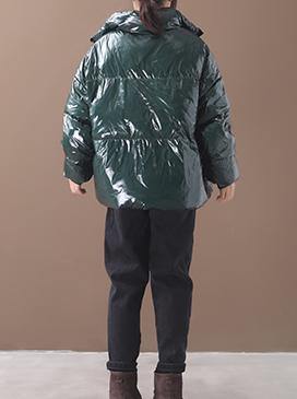 Luvik | suuri vihreä untuvaparkatakki talvitakit hupparilla korkealla kauluksella ulkoilutakki