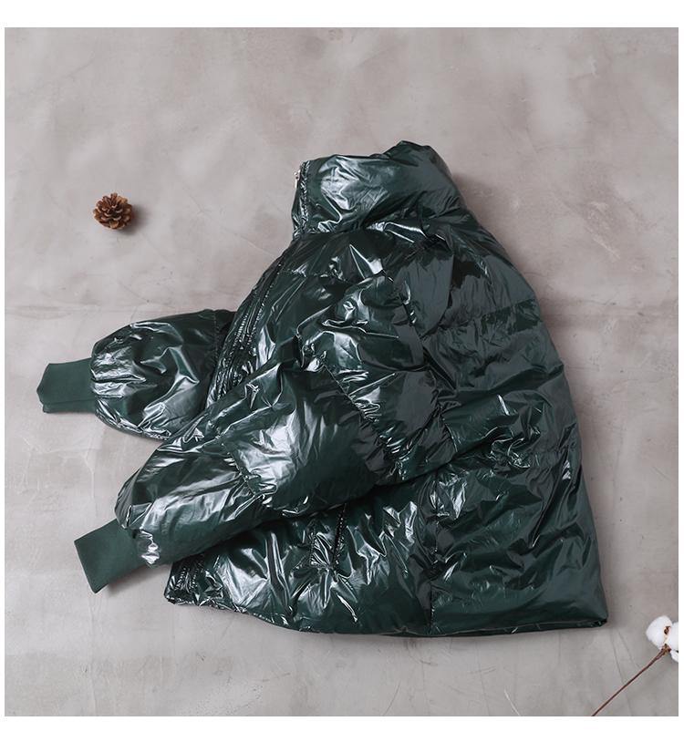 Luvik | suuri vihreä untuvaparkatakki talvitakit hupparilla korkealla kauluksella ulkoilutakki