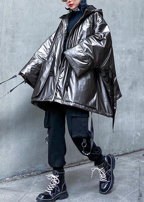 Luvik | Suuri koko Luvik | Talvitakki hupulla harmaalla narulla