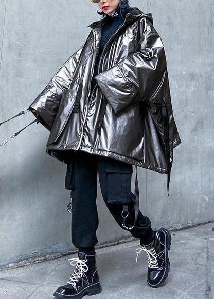 Luvik | Suuri koko Luvik | Talvitakki hupulla harmaalla narulla