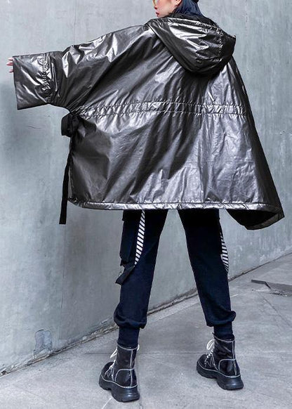 Luvik | Suuri koko Luvik | Talvitakki hupulla harmaalla narulla