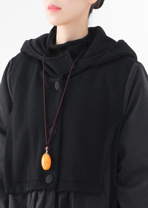 Luvik | trendikkäät suuret koot mustat hupparilliset takit naisten patchwork