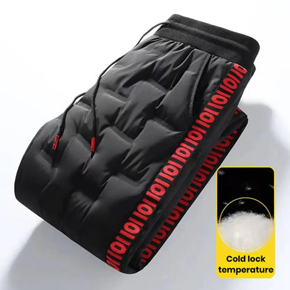 Luvik | Miesten joggers, joissa on säädettävä vyötärönauha, valmistettu puuvillasta ja untuvasta