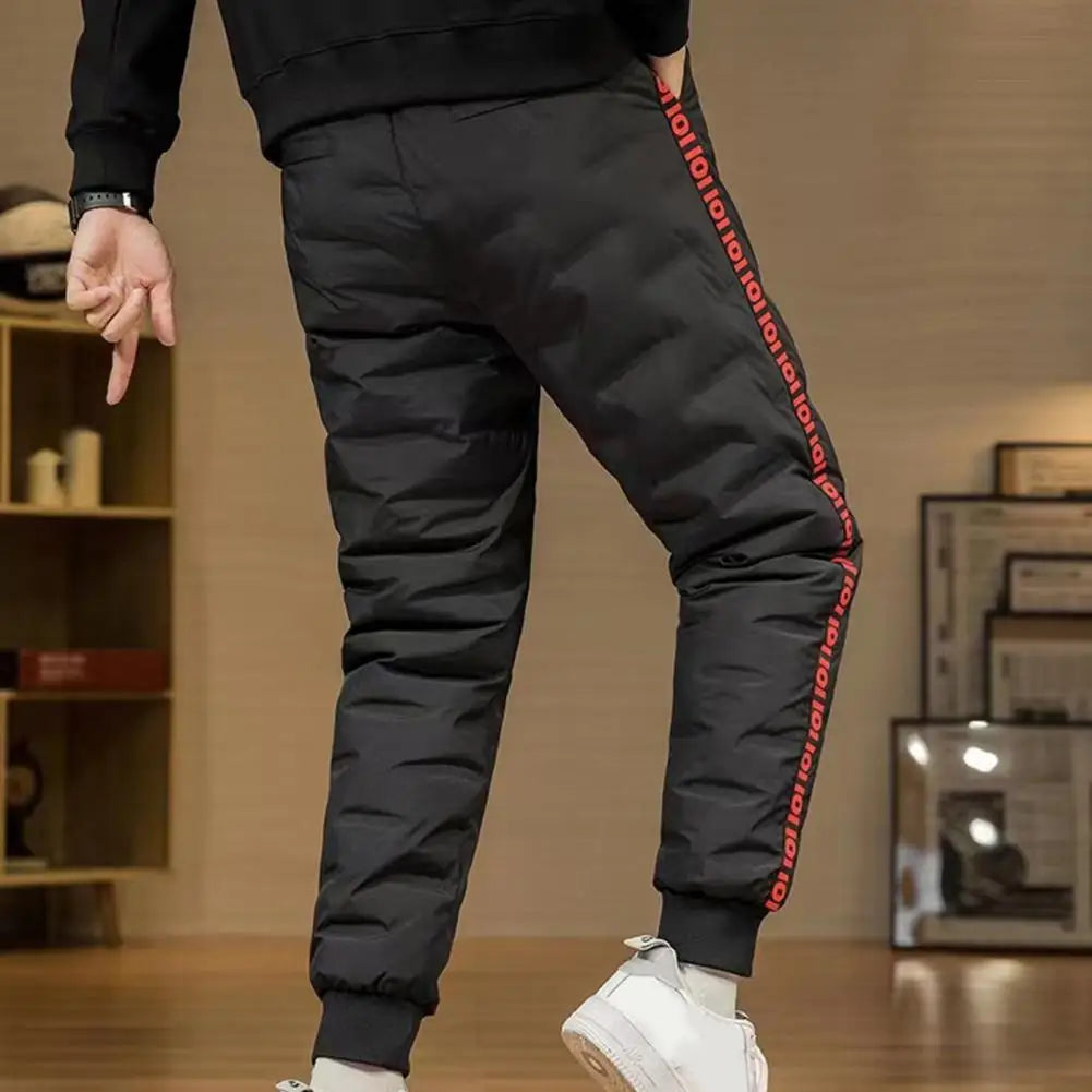 Luvik | Miesten joggers, joissa on säädettävä vyötärönauha, valmistettu puuvillasta ja untuvasta