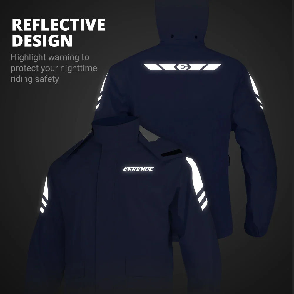 Luvik | Vesitiivis moottoripyörä sadetakki ergonominen - Unisex tuulenpitävä