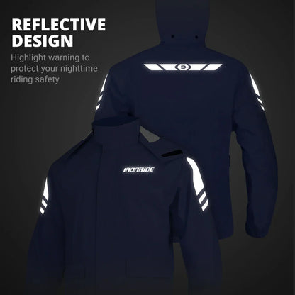 Luvik | Vesitiivis moottoripyörä sadetakki ergonominen - Unisex tuulenpitävä