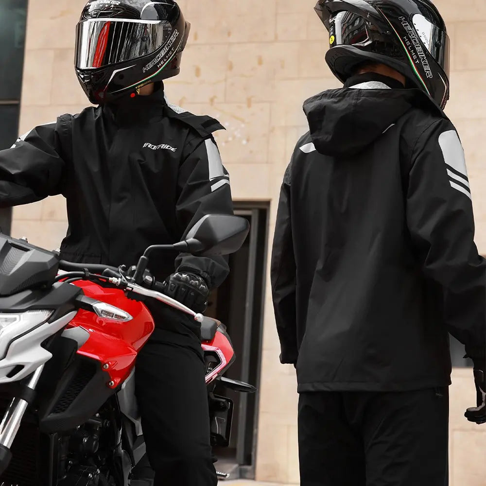 Luvik | Vesitiivis moottoripyörä sadetakki ergonominen - Unisex tuulenpitävä