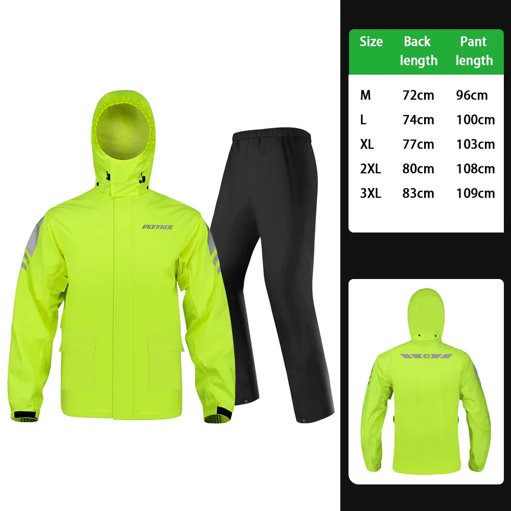 Luvik | Vesitiivis moottoripyörä sadetakki ergonominen - Unisex tuulenpitävä