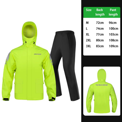 Luvik | Vesitiivis moottoripyörä sadetakki ergonominen - Unisex tuulenpitävä