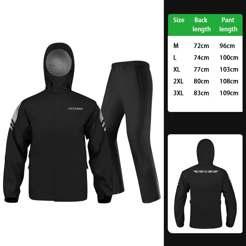 Luvik | Vesitiivis moottoripyörä sadetakki ergonominen - Unisex tuulenpitävä