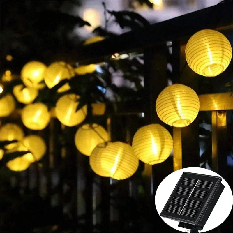 Solar Lantern String Light for Outdoors – Fargerike lanterner for hage- og terrassebelysning | Luvikno