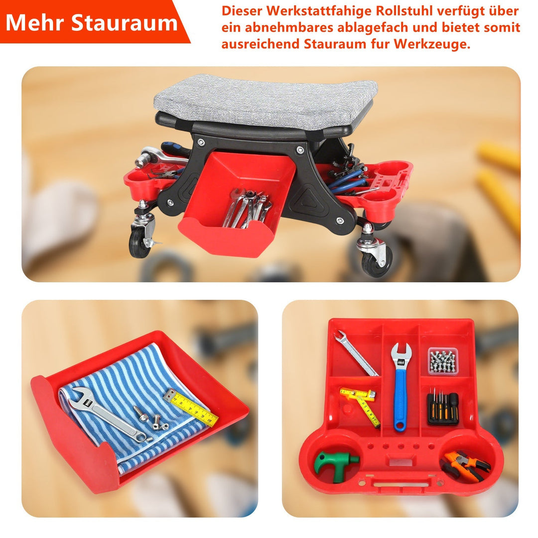 Workshop stool rullestol med lagringsboks | Luvikno