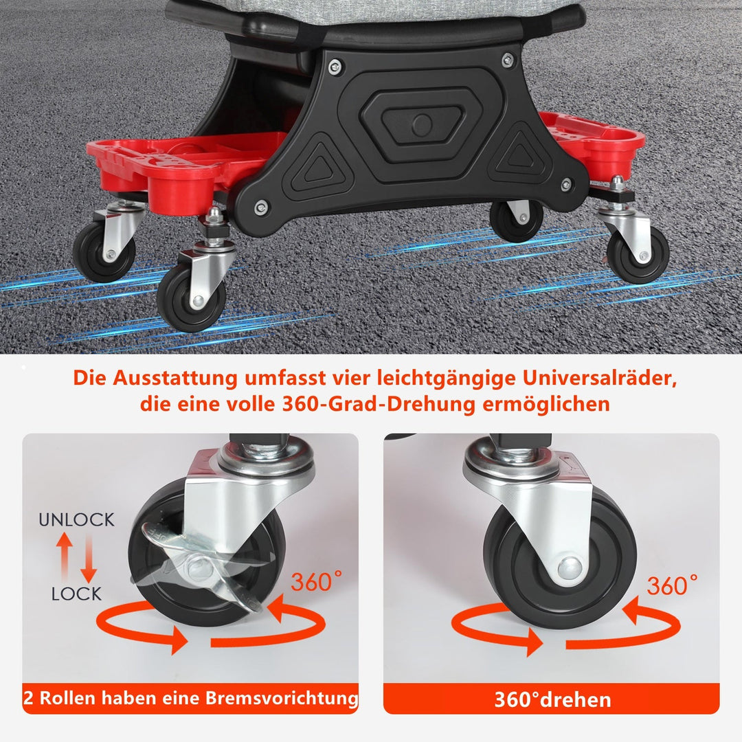 Workshop stool rullestol med lagringsboks | Luvikno