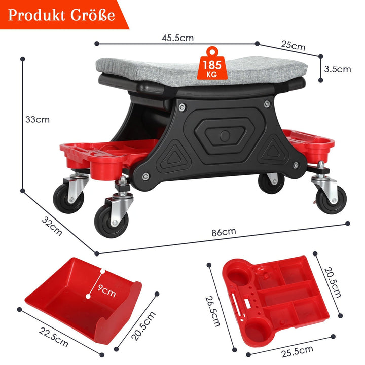 Workshop stool rullestol med lagringsboks | Luvikno