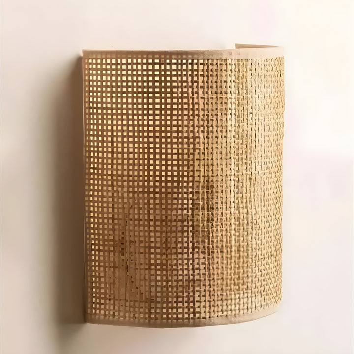 Moderne Rattan Vevd Vegglampe - WeaveGlow | Luvikno