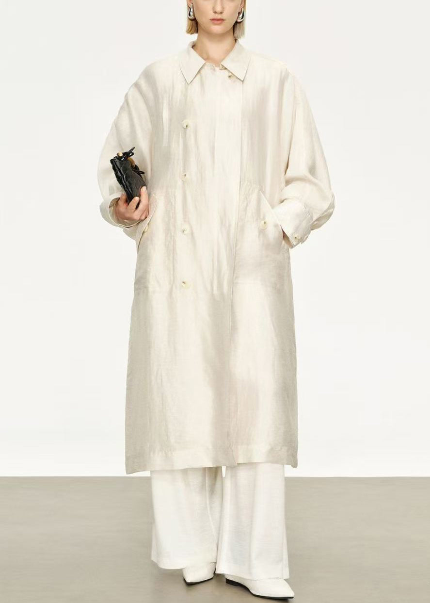 Luvik | Ohut Silkki Lyhyet Trenssit Peter Pan Kaulus Lepakkohihat