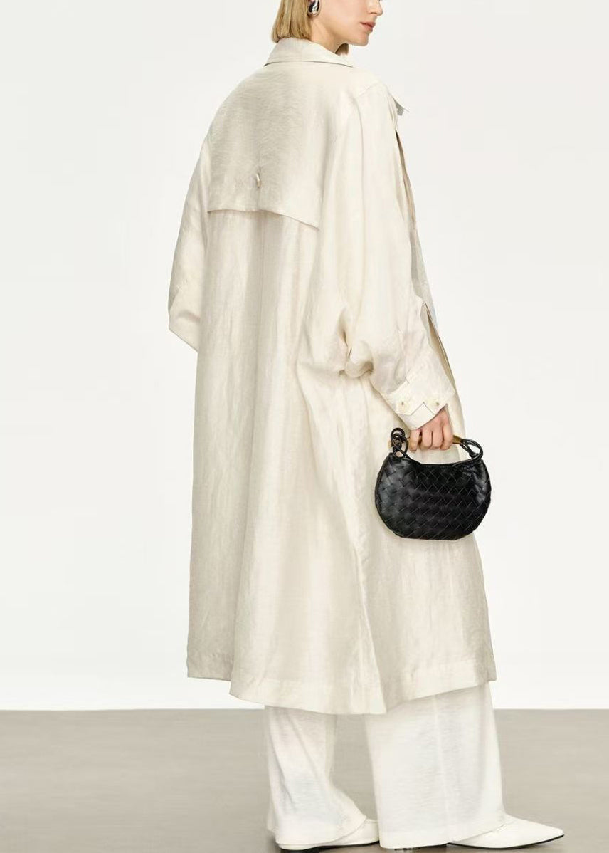 Luvik | Ohut Silkki Lyhyet Trenssit Peter Pan Kaulus Lepakkohihat