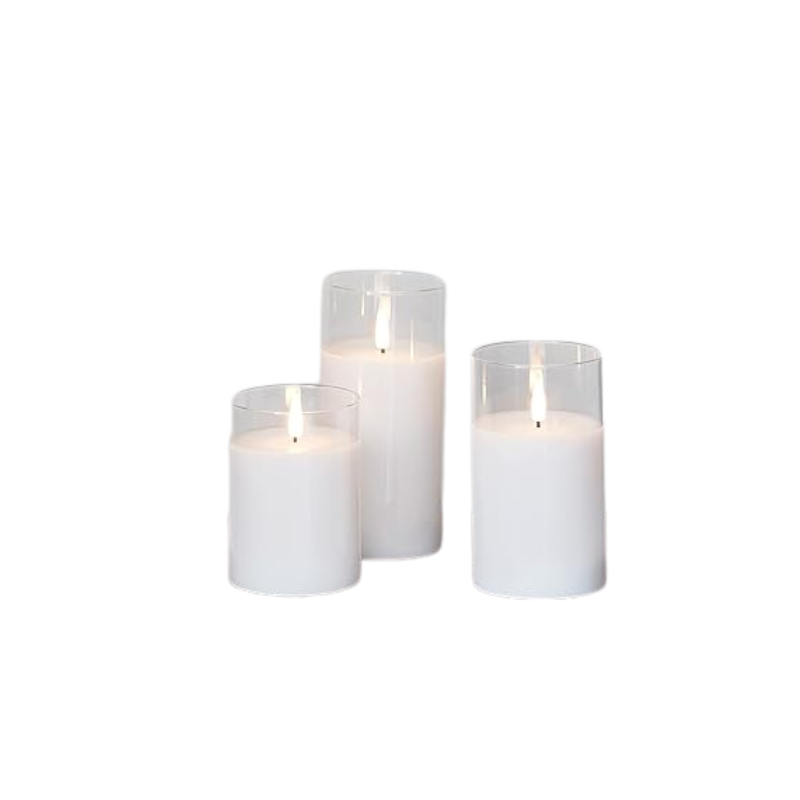 Luvikno | LuxeLumen LED Lysestake Set | Elegante LED lys med fjernkontroll for atmosfærisk stemning