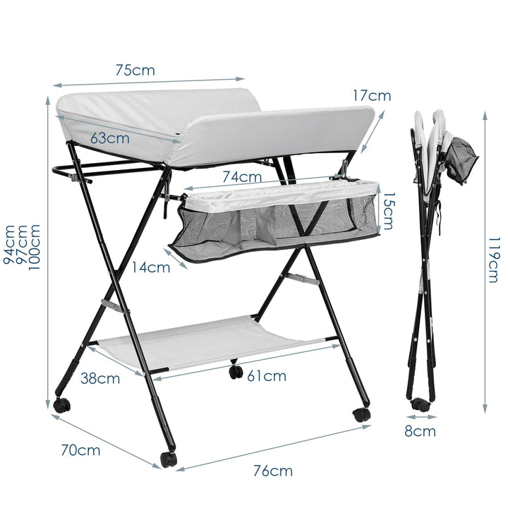 Sammenleggbar Stellebord Baby Stelleenhet | Luvikno