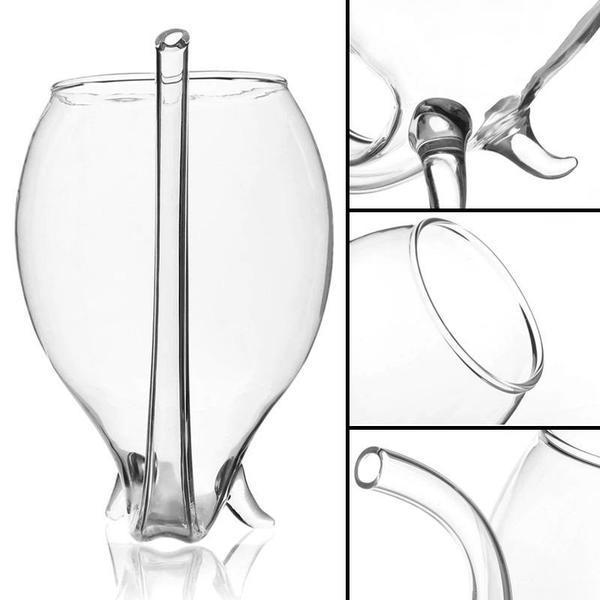 Vin Glass med innebygd sugerør | Luvikno