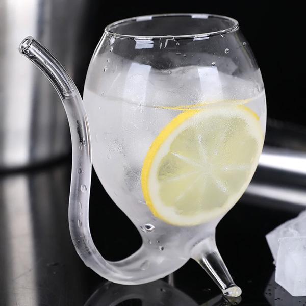 Vin Glass med innebygd sugerør | Luvikno