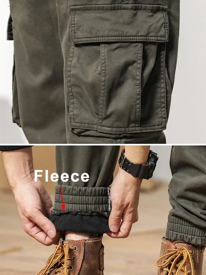 Luvik | Vinter Cargo-Bukser for menn med fleece-fôr - Slim Fit & elastisk liv।