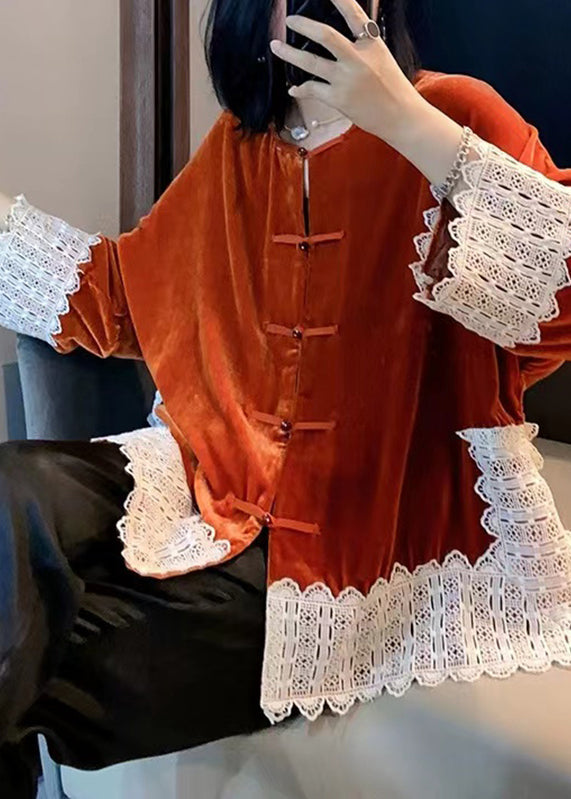 Luvik | O-Cou Floral Dentelle Patchwork Samettisilke Jakker