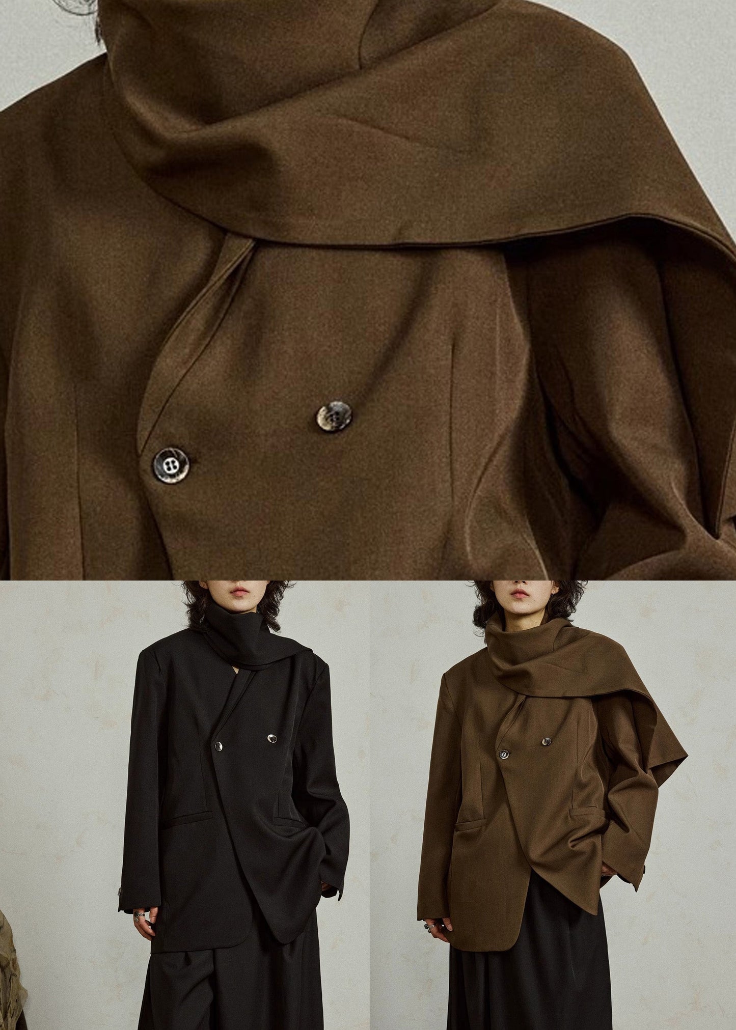 Luvik | Paitatakki kauniilla ruskeilla solmupusseilla