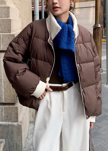 Luvik | Korkea kaulus Café Väärennetty kaksiosainen Ohut pehmustettu puuvilla Talvivaatteet lyhyet takit