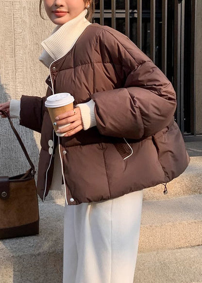 Luvik | Korkea kaulus Café Väärennetty kaksiosainen Ohut pehmustettu puuvilla Talvivaatteet lyhyet takit