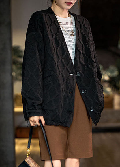 Luvik | Puuvillainen narutakki, jossa on taskut ja suklaan värinen V-pääntie