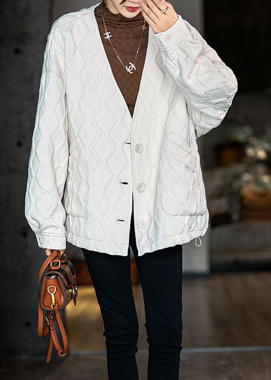 Luvik | Puuvillainen narutakki, jossa on taskut ja suklaan värinen V-pääntie